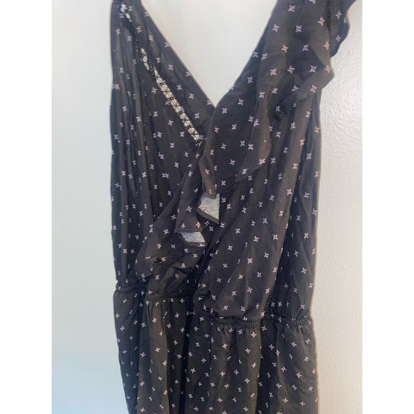 Free people black patterned medium cute ruffled romper - Picture 4 of 11